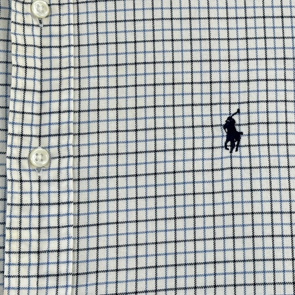 Ralph Lauren Shirt‎ Mens XL Blue White Plaid Classic Fit Button Down Valdosta CC - Picture 6 of 9